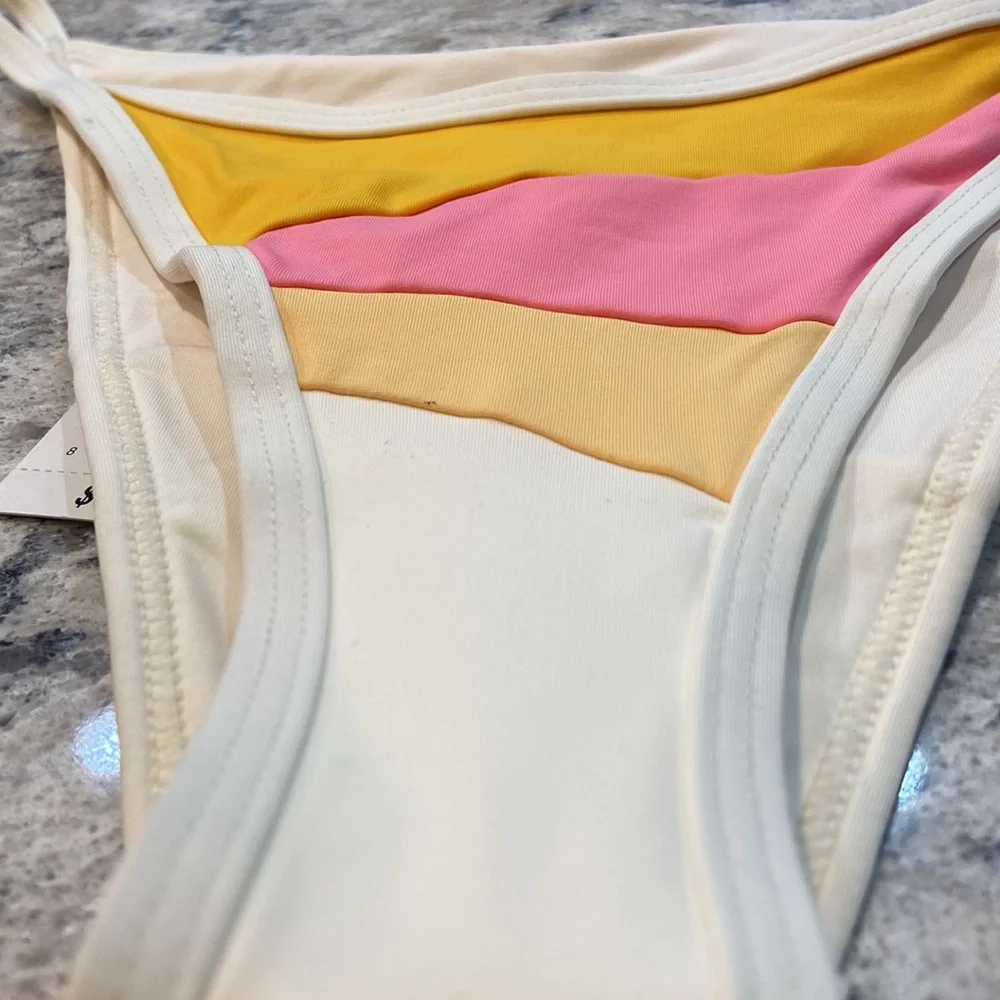 L*Space Daybreak Bitsy Bikini Bottom Medium Colorblock High Leg NWT